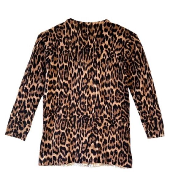 Don Caster 100% Cashmere Leopard Cardigan Sweater S - Picture 4 of 7